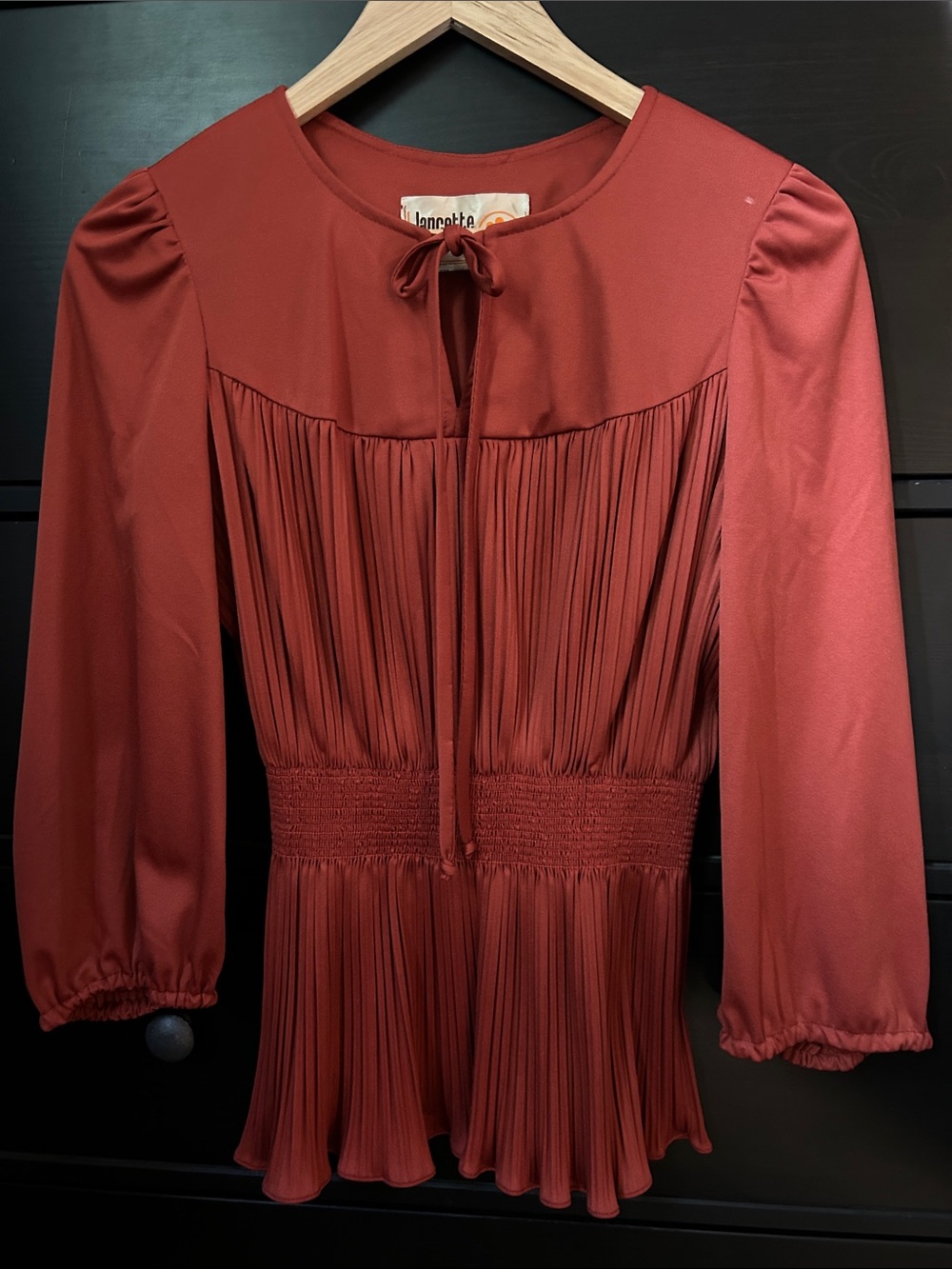 Vintage Pleated Top in Rust